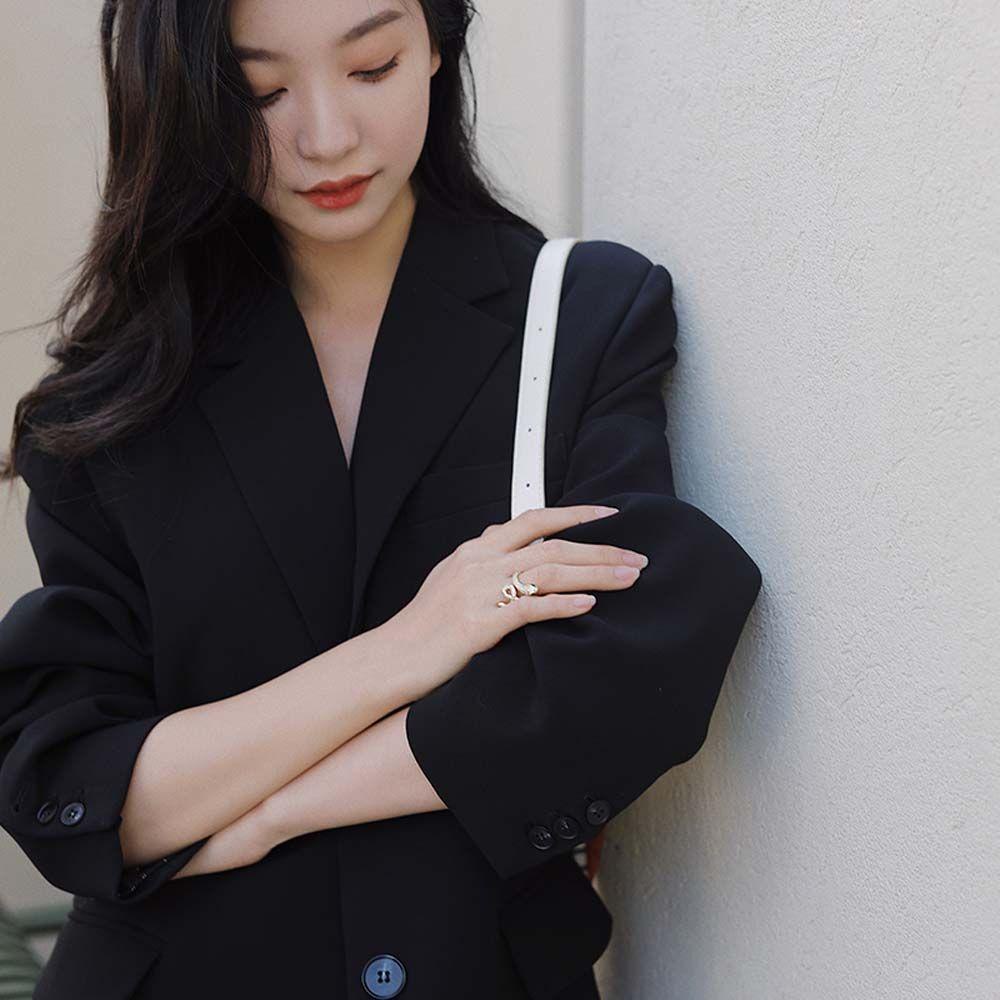 Nhẫn Hở Phong Cách Gothic Cá Tính Cho Nam Và Nữ|Nhẫn Đính Đá Zircon Phong Cách Hàn Quốc