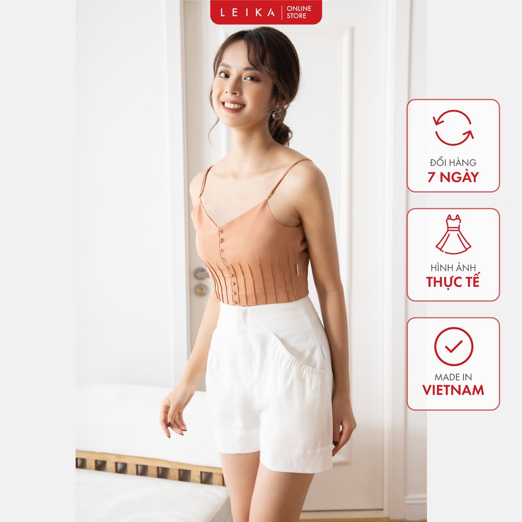Quần sooc vải trơn túi bom LEIKA chất vải tafta xước mềm, mịn