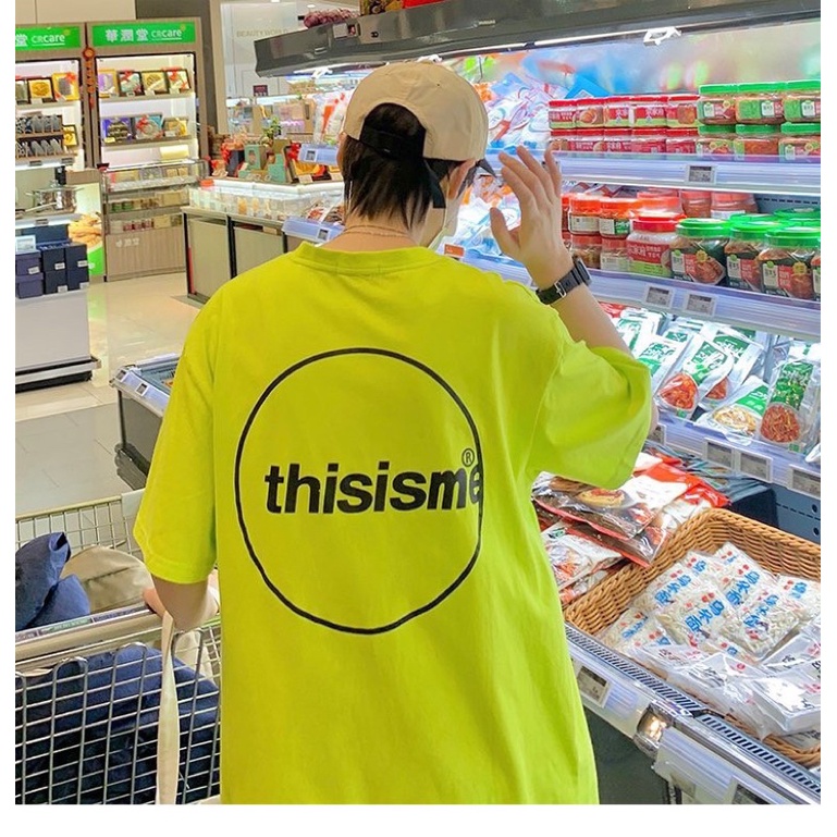 Áo thun phông nam nữ PINK tay lỡ form rộng THISISME Unisex