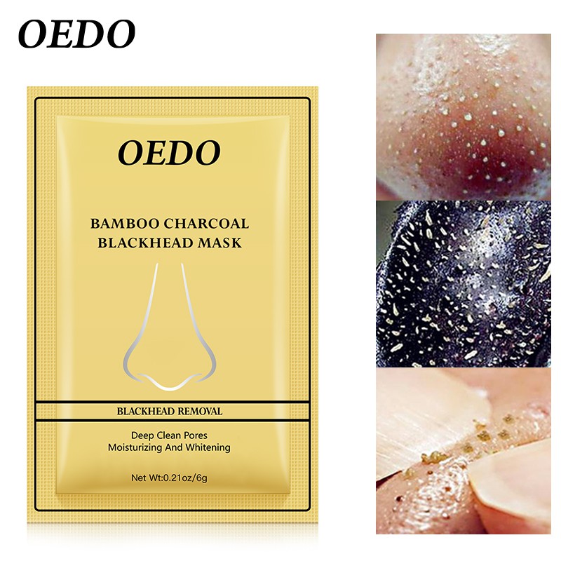 Miếng dán lột mụn ở mũi OEDO được làm từ than tre giúp lấy sạch mụn đầu đen và thu nhỏ lỗ chân lông sạch sâu hỗ 6g