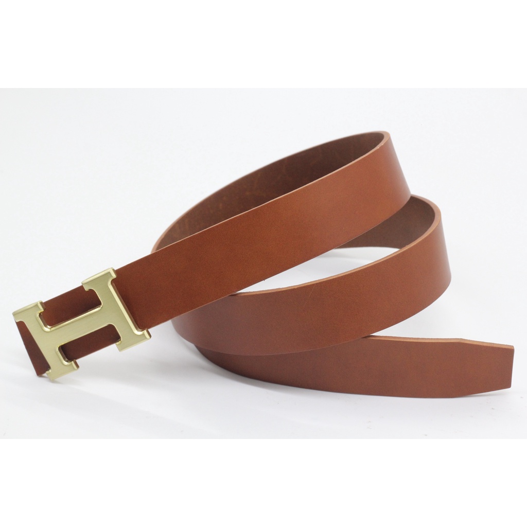 Thắt Lưng Dây Nịt Nam Da Bò Vachetta Nhập Khẩu Cao Cấp Nguyên Tấm Siêu Mềm Kèm Khóa Xịn Chữ H Không Gỉ, BH 12 Tháng