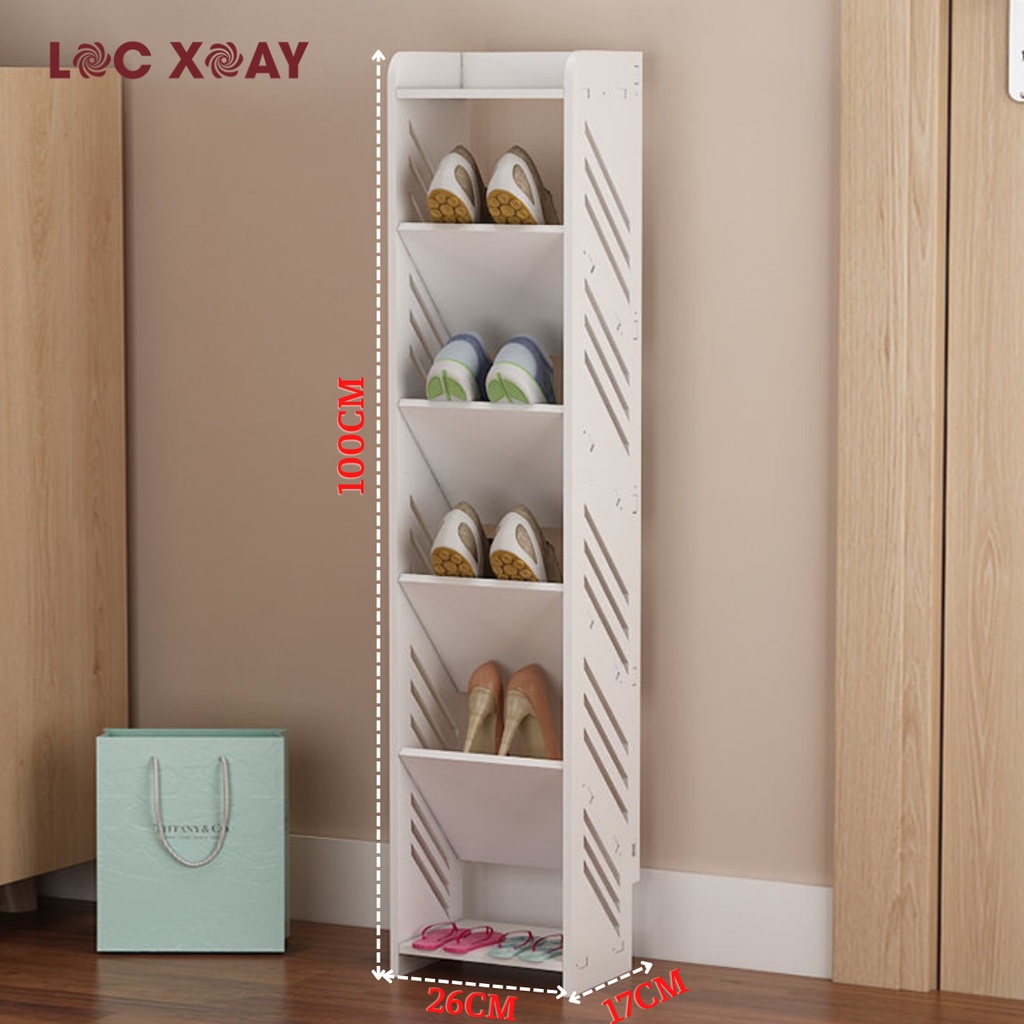 Kệ Để Giày Dép Gỗ Nhựa Pitech Thông Minh Tiết Kiệm Diện Tích, Kệ Giầy Dép Lắp Ghép Chống Nước Tuyệt Đối_Lốc Xoáy