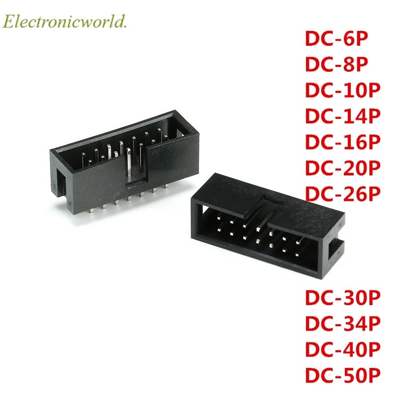Bộ 10 đầu nối pcb 6 / 10 / 20 / 26 / 34 pin 2.54mm 10p / 20p / 40p Dc3 chất lượng