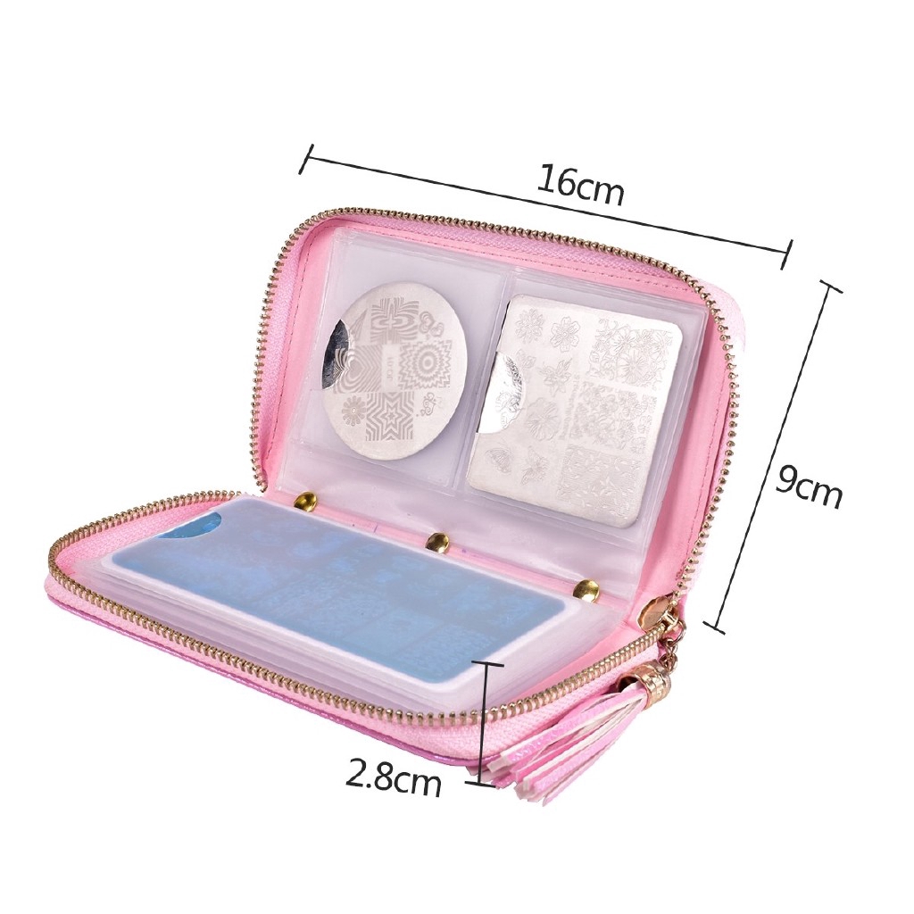 [Hàng mới về] Túi đựng tấm khuôn dập họa tiết trang trí móng 24 ngăn tiện dụng