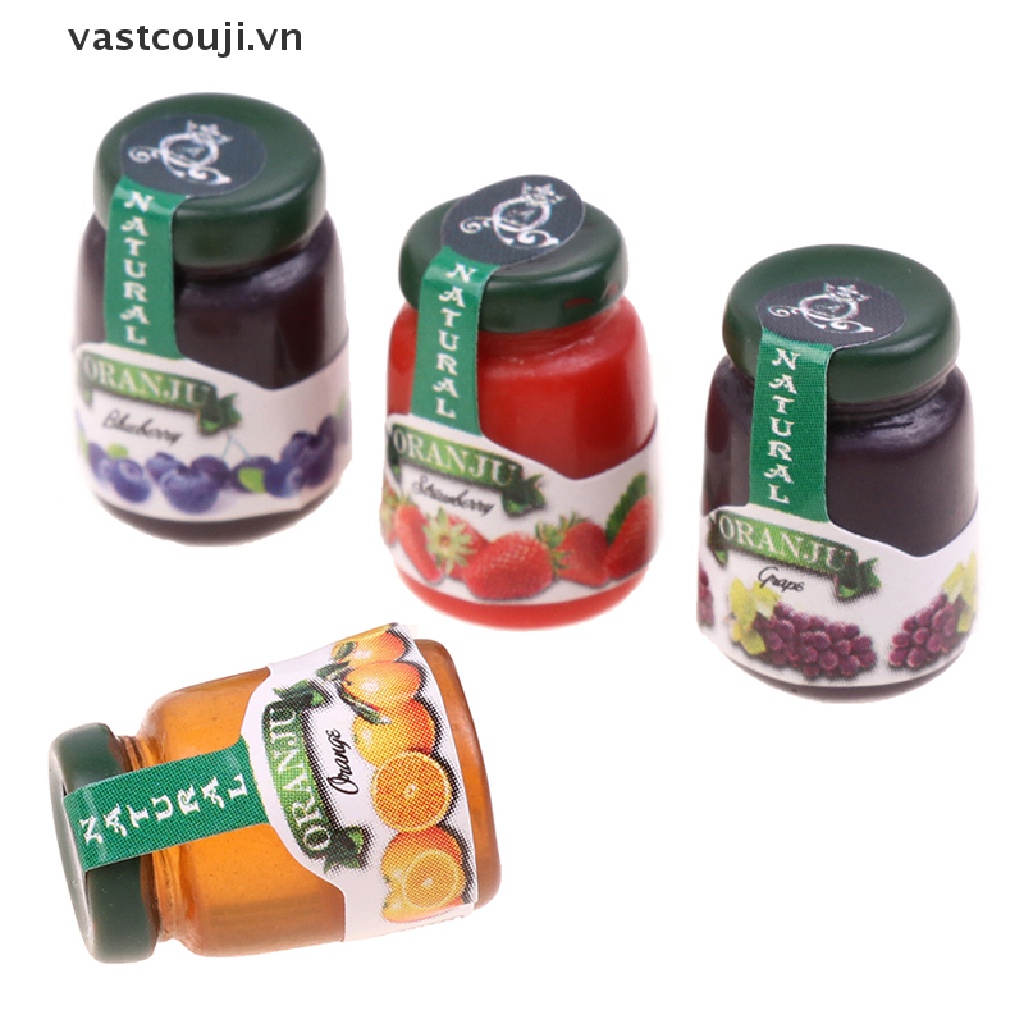 Set 4 Mô Hình Lọ Mứt Trang Trí Nhà Búp Bê Tỉ Lệ 1: 12
