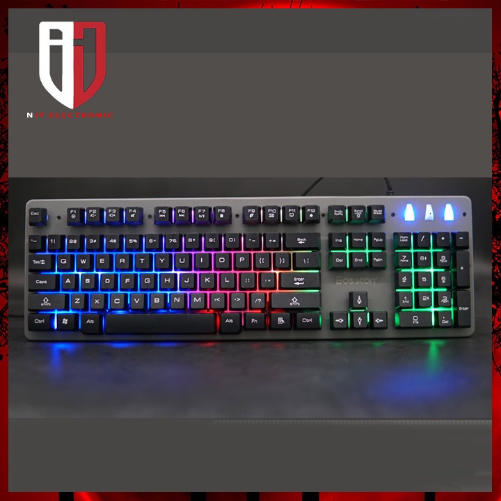 Bàn Phím Máy Vi Tính Laptop Gaming Giả Cơ Led Bosston R600 Keyboard Có Dây Chuyên Game