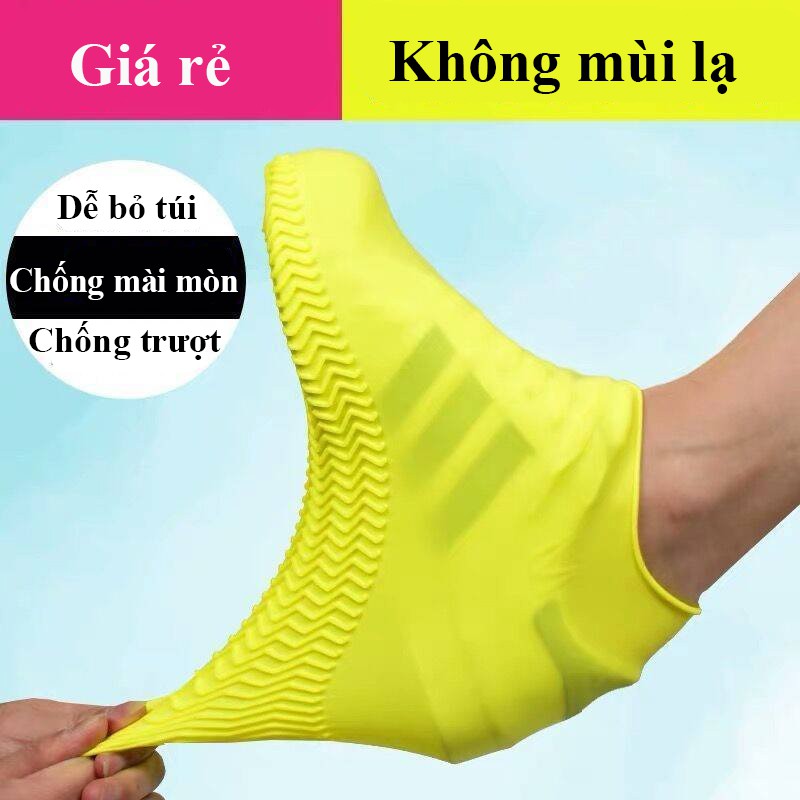 1 Đôi Giày Đi Mưa Cao Su Chống Thấm Nước Tái Sử Dụng, Vỏ Bọc Giày Đi Mưa Chống Trượt