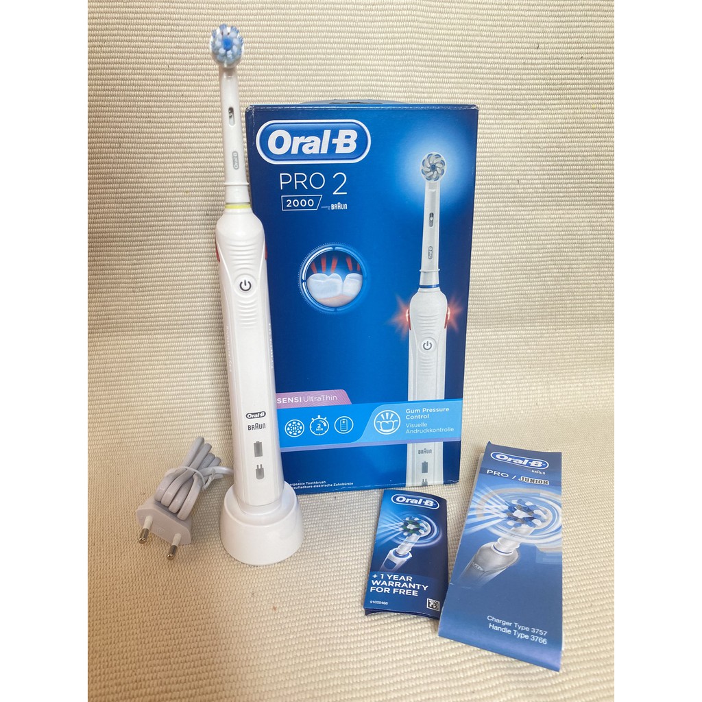 Máy Chải Đánh Răng Điện Oral B Massage Nướu Tự Động Có Chế Độ Cảm Ứng Va Chạm Chân Răng Hàng Đức Chính Hãng