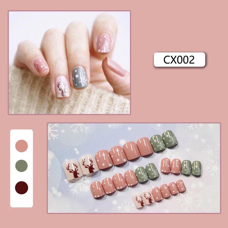 Set 24 móng giả nailbox bò sữa hot hit 2021 cực dễ thương - MiuSua