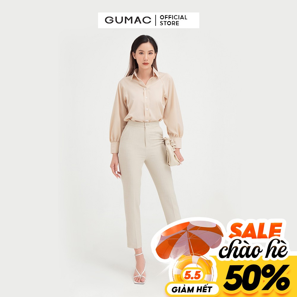 [Mã WABRGM11 giảm 10% đơn 250K] Áo sơ mi nữ tay raglan GUMAC đồ công sở thanh lịch AB413 | BigBuy360 - bigbuy360.vn