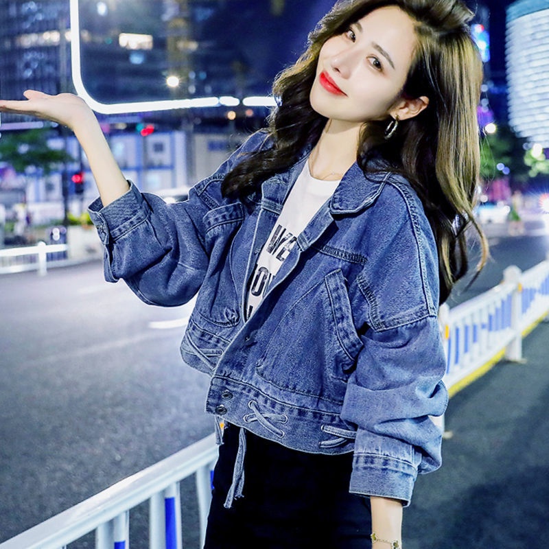 Áo KhoáC Denim NgắN Tay ThờI Trang 2022 MớI