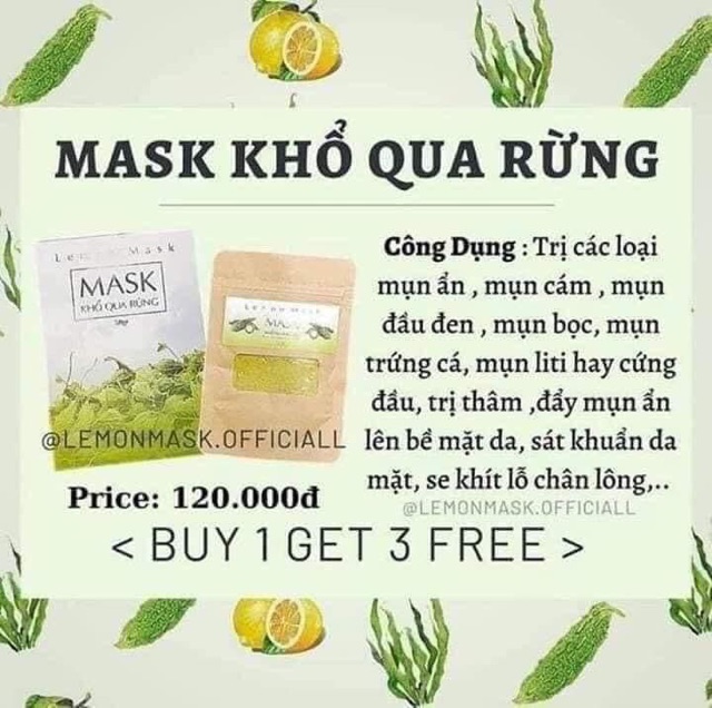 Bột Khổ Qua Rừng Lemon Mask Thiên Nhiên Handmade 100%