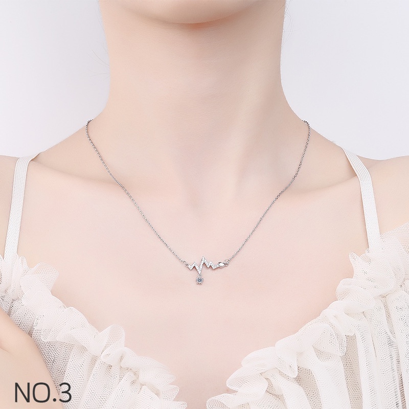 Vòng cổ Bạc 925 Mặt Kim Cương Trắng Thanh Lịch