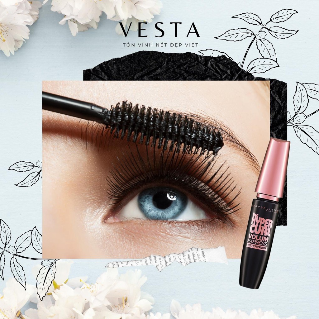 Mascara Maybelline Dài Mi và Cong Mi New York Hyper Curl Waterproof 9.2ml (Hồng)