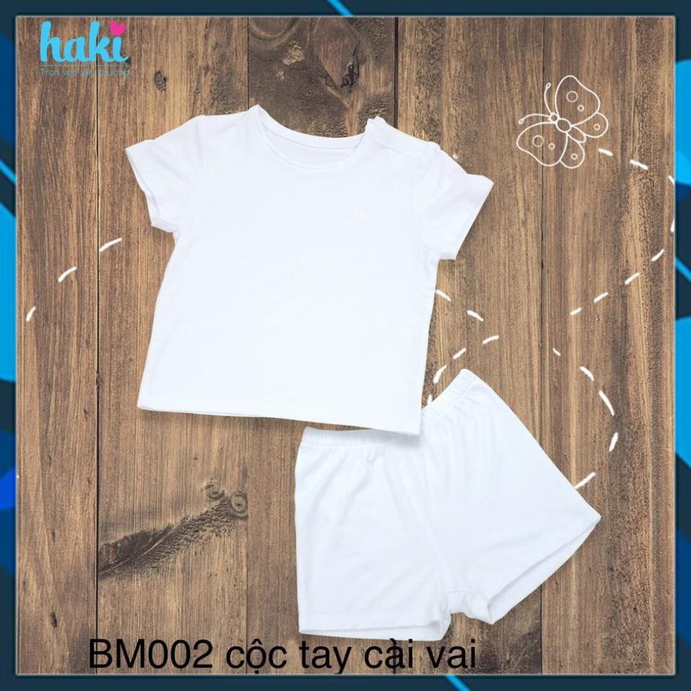Haki_ Bộ cộc tay cài vai vải sồi siêu mềm mịn HAKI - Modal BM002 [HÀNG ĐẸP CHUẨN]