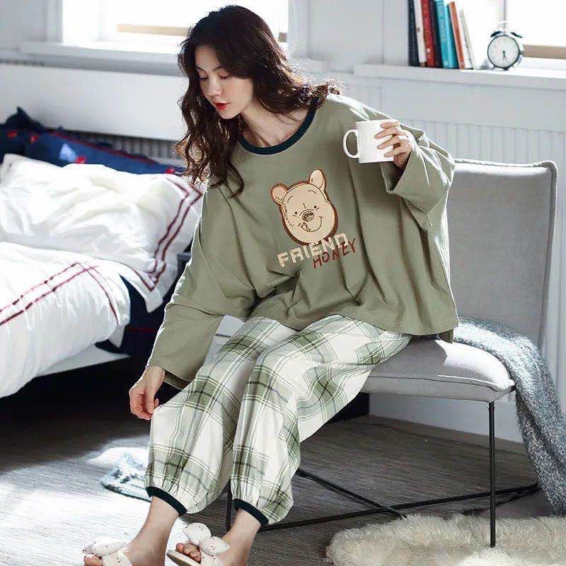 Bộ Đồ Ngủ Nữ Mặc Nhà Vải Co Giãn 4 Chiều Quần Áo Dài Tay Pijama Váy Ở Nhà Mùa Hè Xuân Thu Đông Dễ Thương Kute Giá Rẻ | BigBuy360 - bigbuy360.vn
