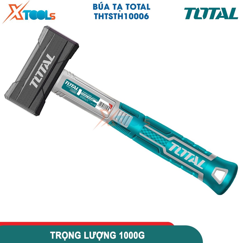 Búa tạ 1000g TOTAL THTSTH10006 thép cacbon 45, đầu búa đúc rèn nguyên khối, chịu nhiệt tốt [CHÍNH HÃNG][XTOOLS]