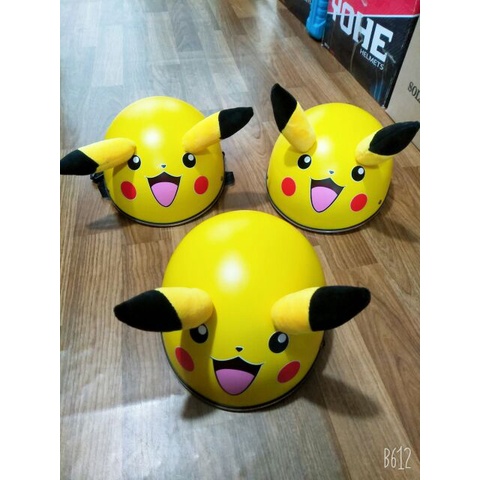 [phát minh] [chuyên sỉ đồ phượt] Nón bảo hiểm nửa đầu tem doremon và pikachu + tai