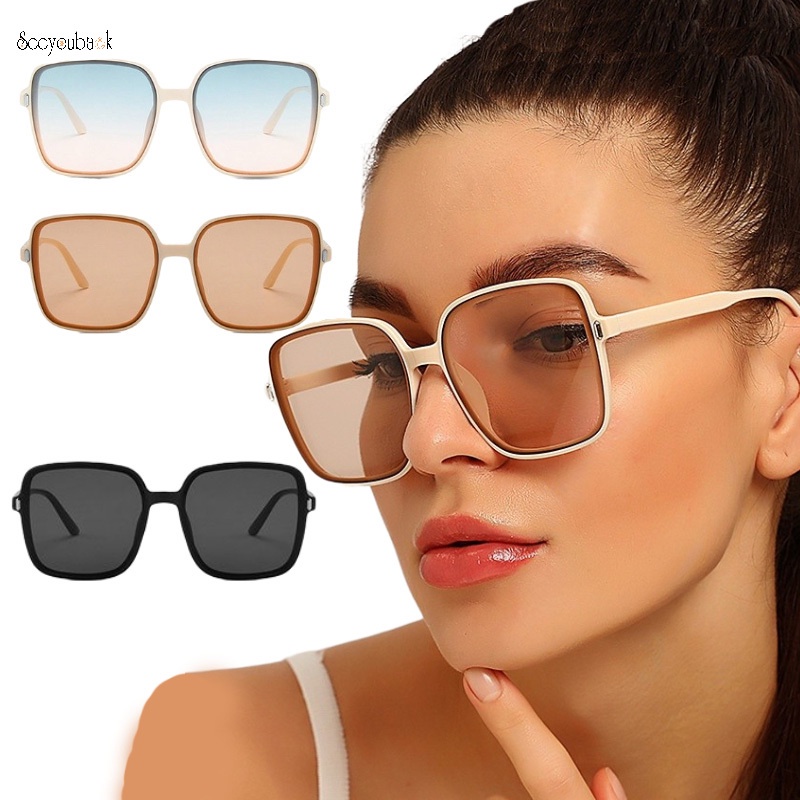 Kính Mát Gọng Vuông Chống Tia UV Phong Cách Vintage