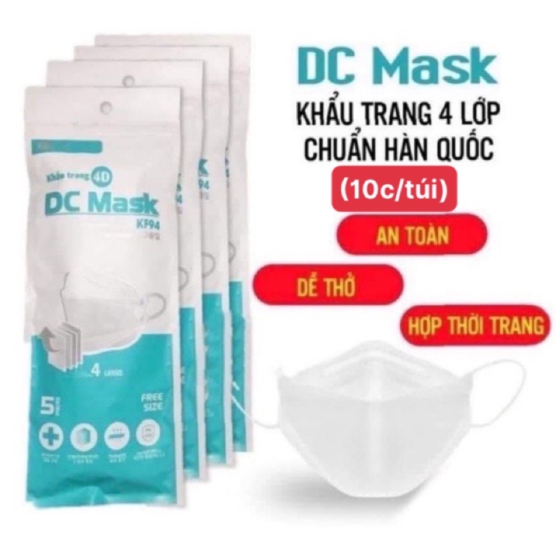 Khẩu Trang 4D Kháng Khuẩn KF94 Mask (gói 10c)