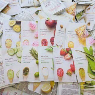 Combo 10 miếng 140k                     Mặt nạ giấy Innisfree        Mặt nạ giấy Innisfree     Mặt nạ giấy Innisfree