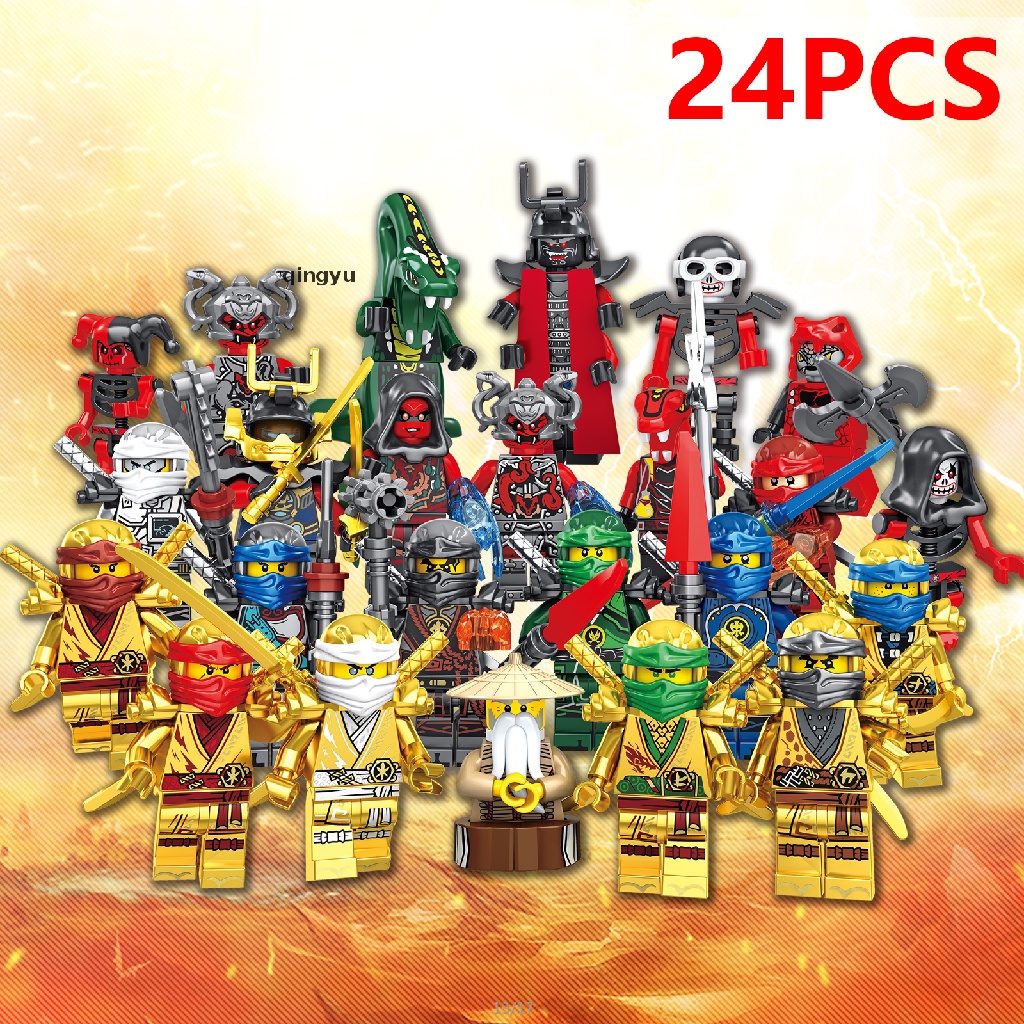 Qingyu Đồ Chơi Lắp Ráp Ninja 24 11401 gold Ninja Độc Đáo Cho Bé