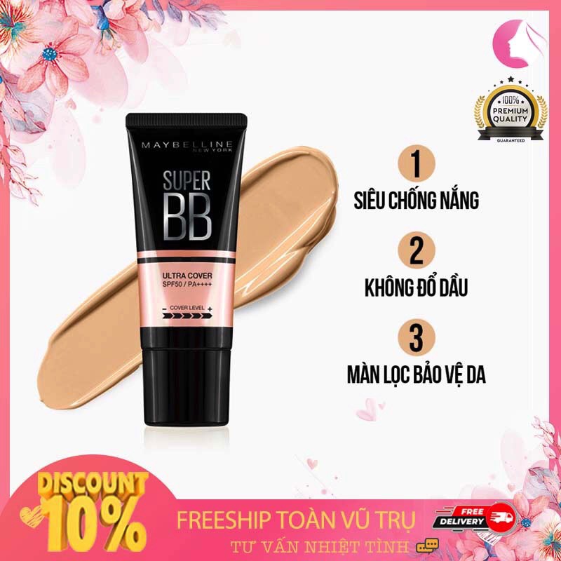 KEM NỀN TRANG ĐIỂM MAYBELLINE SPF50+++ 30ML SUPER BB ULTRA COVER | BigBuy360 - bigbuy360.vn
