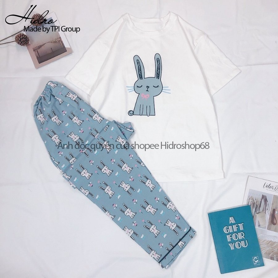 Bộ Pijama Áo Thun Cotton In Hình Quần Dài Kate Thái Họa Tiết Cute