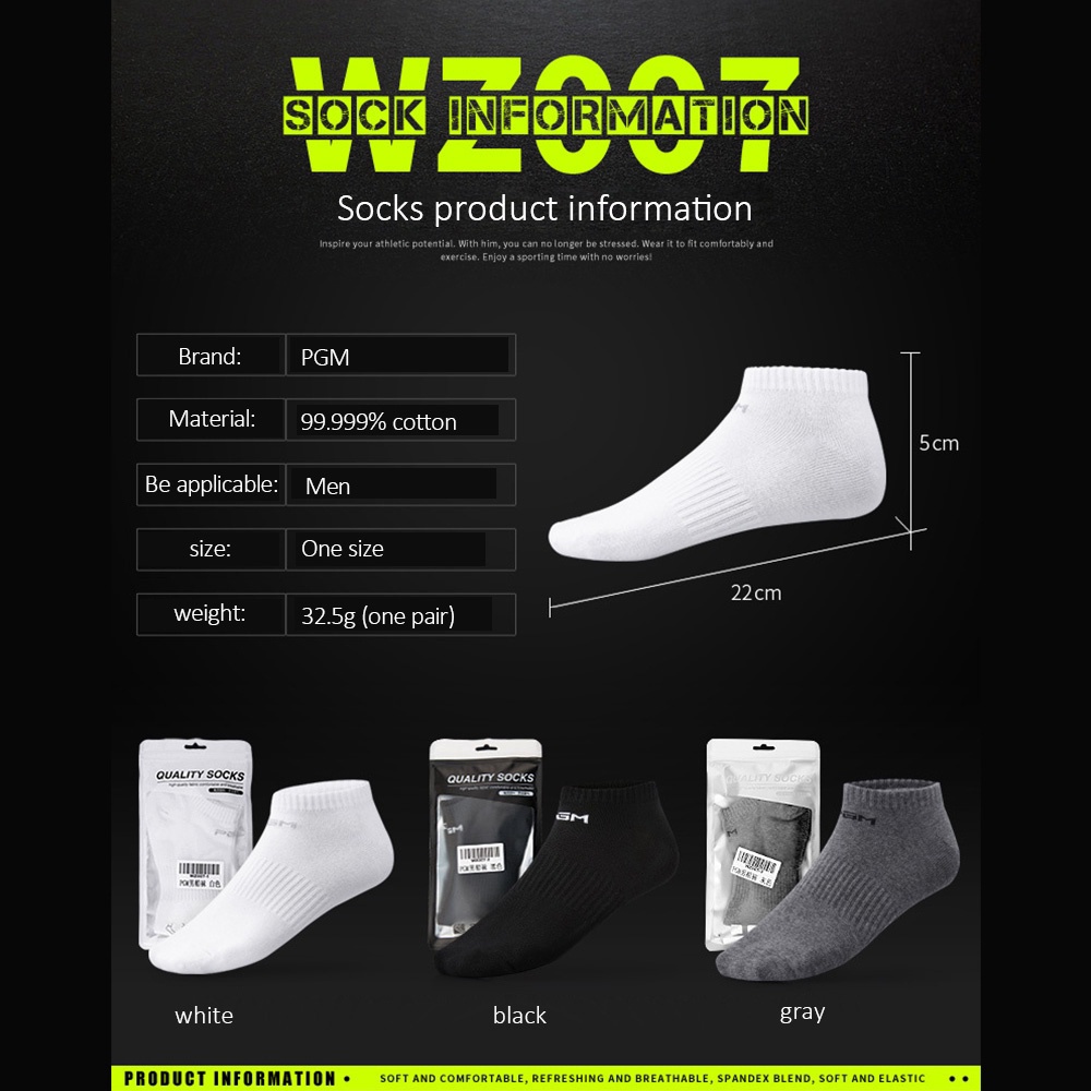 Đôi Vớ Đánh Golf Bằng Vải Cotton Co Giãn Thoáng Khí Cho Nam