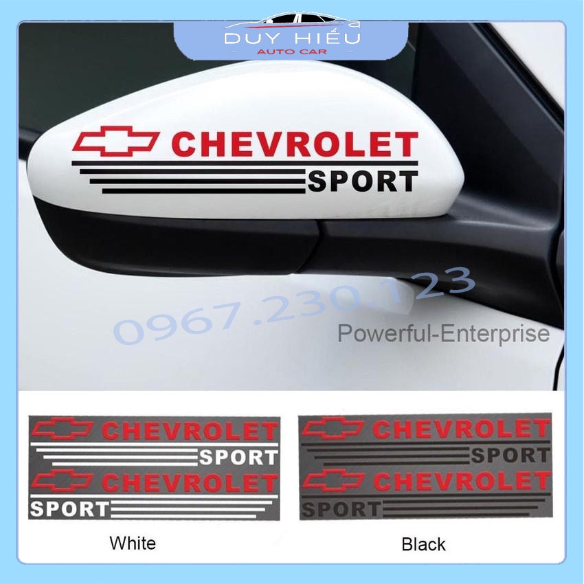 Bộ 2 Tem Dán Gương Chiếu Hậu ô tô Chevrolet new
