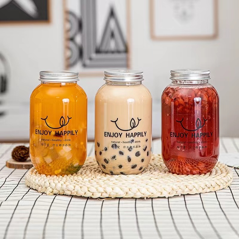 Bình Nhựa Đựng Trà Sữa 500ml Trong Suốt Có Nắp Đậy Dùng Một Lần Tiện Dụng
