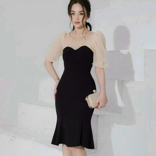 Đầm váy nữ ôm body dự tiệc dạo phố đêm đỏ đen gợi cảm