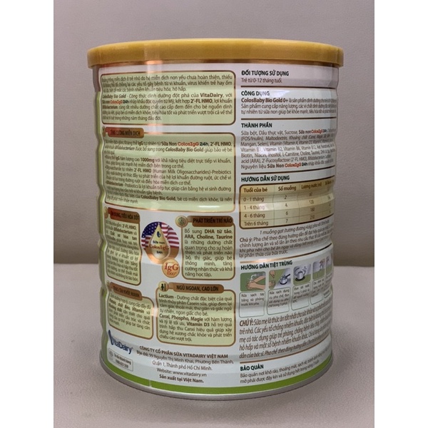 Combo 3lon Sữa colobaby BiO 800g 0+ 1+ 2+