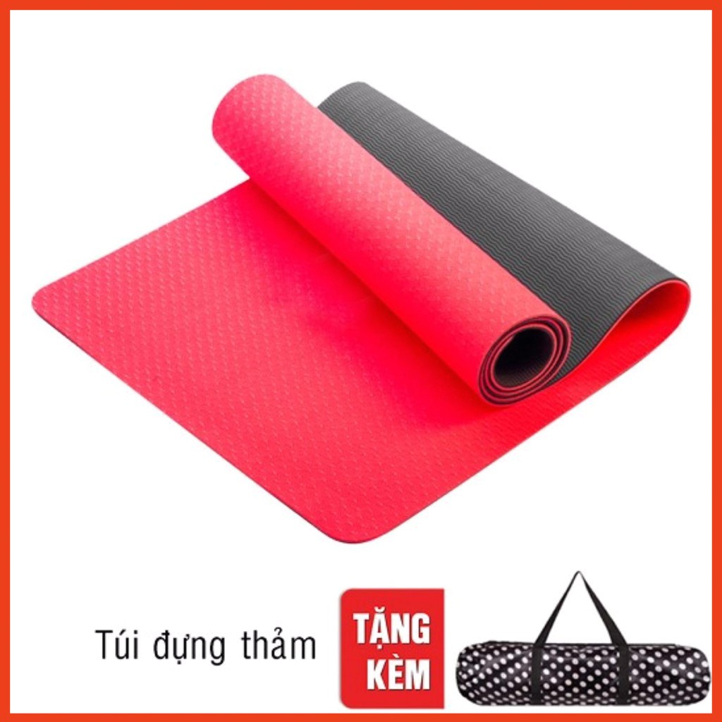 THẢM TẬP YOGA TPE CAO CẤP 2 LỚP DÀY 6MM[ GIÁ CHUẨN SHOPEE ]shopmebee