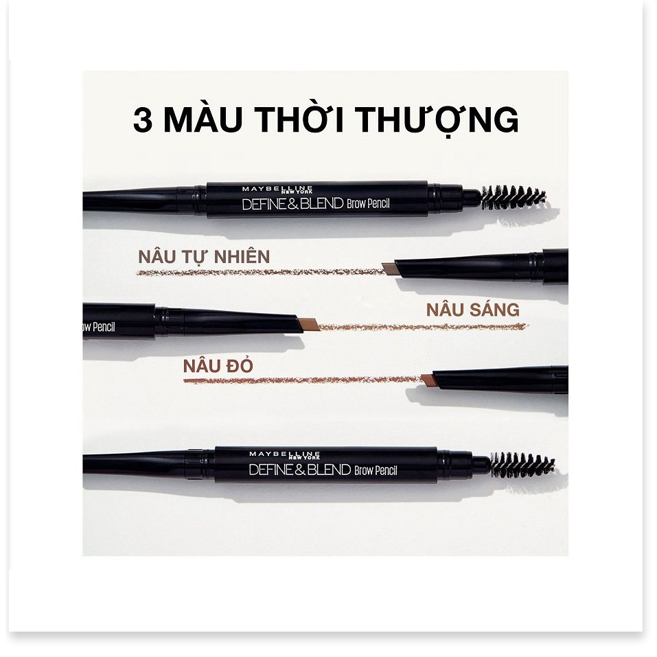 [Mã giảm giá sỉ mỹ phẩm chính hãng] Chì Kẻ Mày 2 Đầu Maybelline Define & Blend Brow Pencil 0.16g