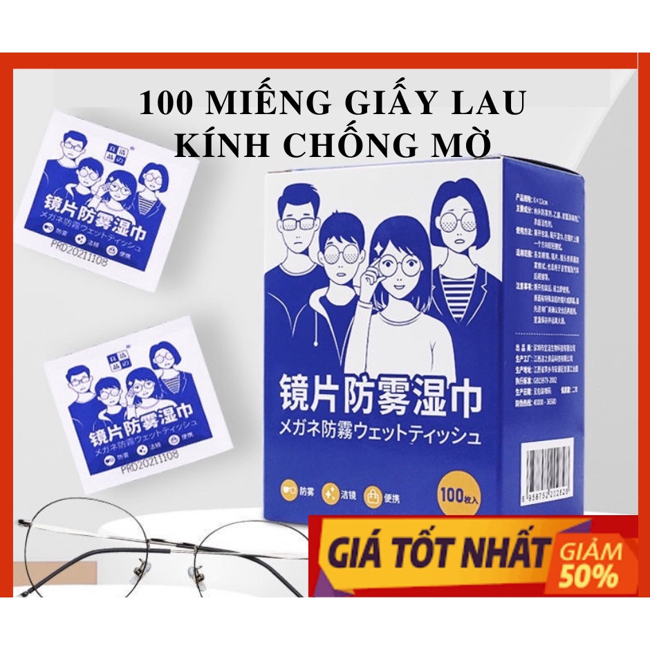 BỘ 100 KHĂN LAU KÍNH CHỐNG MỜ, BỤI BẨN