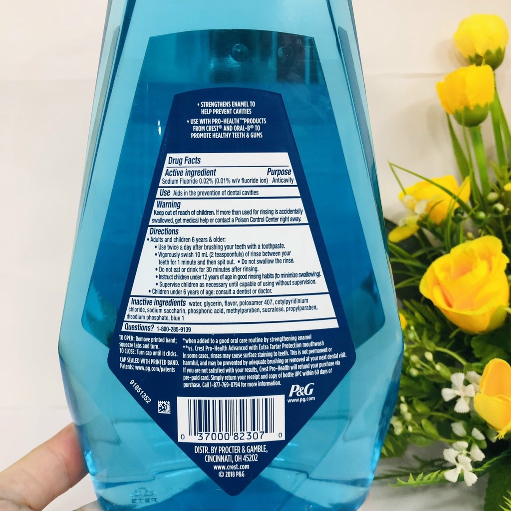 ❤️   Nước Xúc Miệng Trắng Răng Diệt Khuẩn Crest Pro Health Advanced 1 Lít Mỹ HỎA TỐC