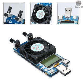B&O Multi-functional 0.2A~3A 35W LCD USB Electronic Load Tester Module Adjustable Constant Current Resistance Power Battery Tester with Cooling Fan