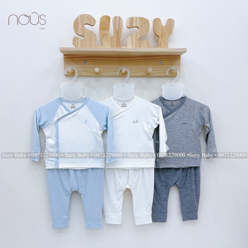 (MẪU MỚI) Bộ Nous newborn cài chéo nhiều màu