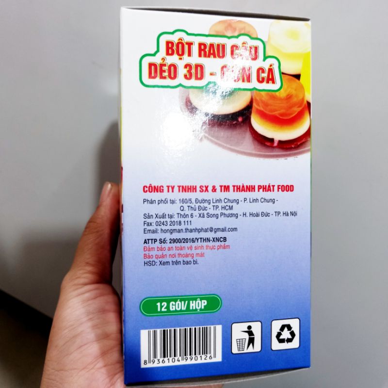 BỘT RAU CÂU CÁ DẺO - 12 BỊCH/ HỘP