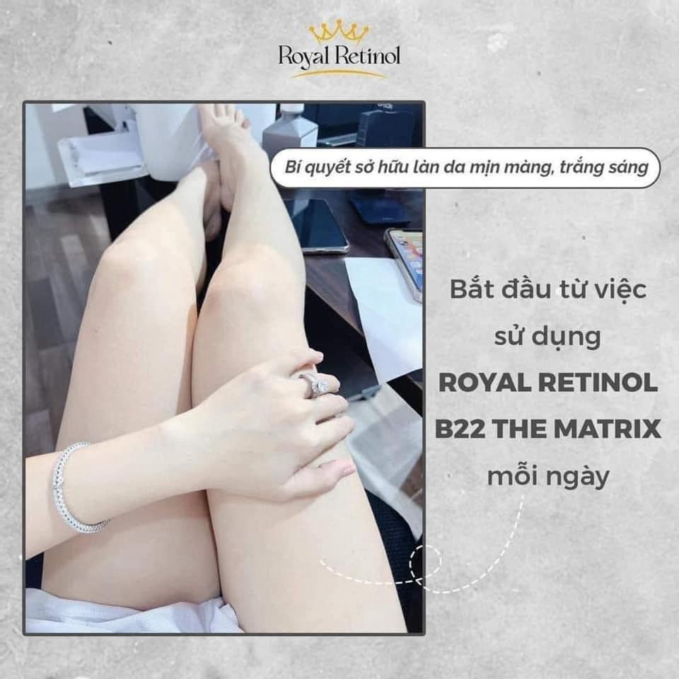 Kem Ủ Trắng Royal Retinol B22 The Matrix Retinol 1.5% Dưỡng Trắng Body Toàn Thân, cấp ẩm, mờ thâm nám - Chai 200g