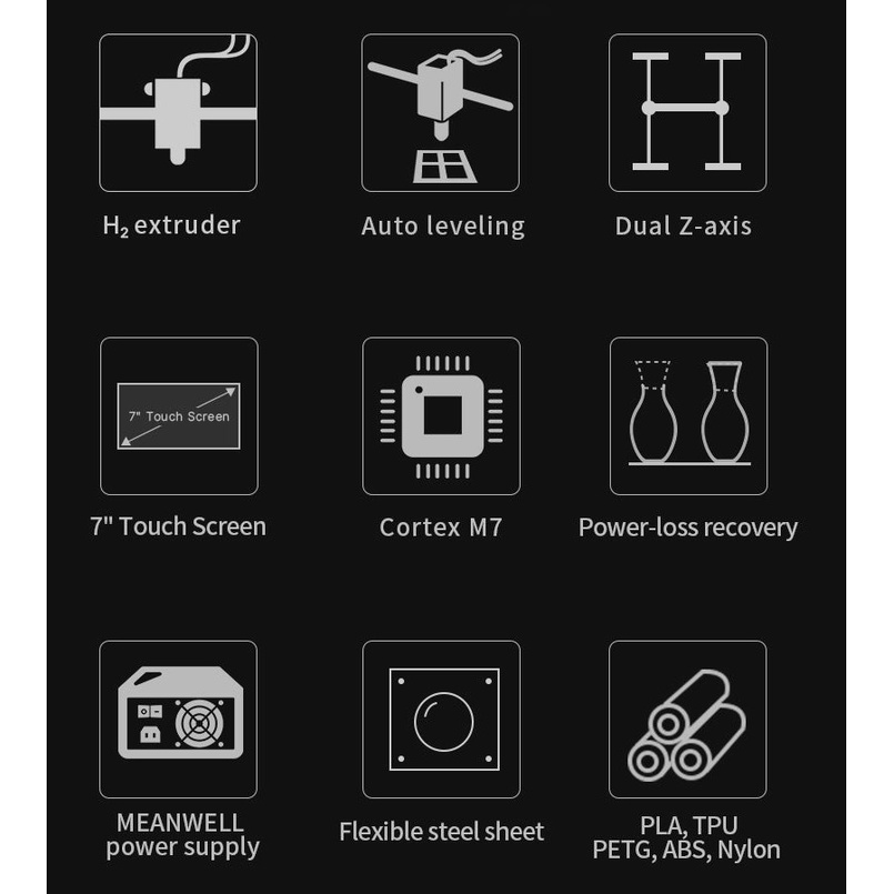 Máy in 3D BIQU BX cụm đùn trực tiếp H2 tích hợp Octoprint khổ in 25*25*25cm