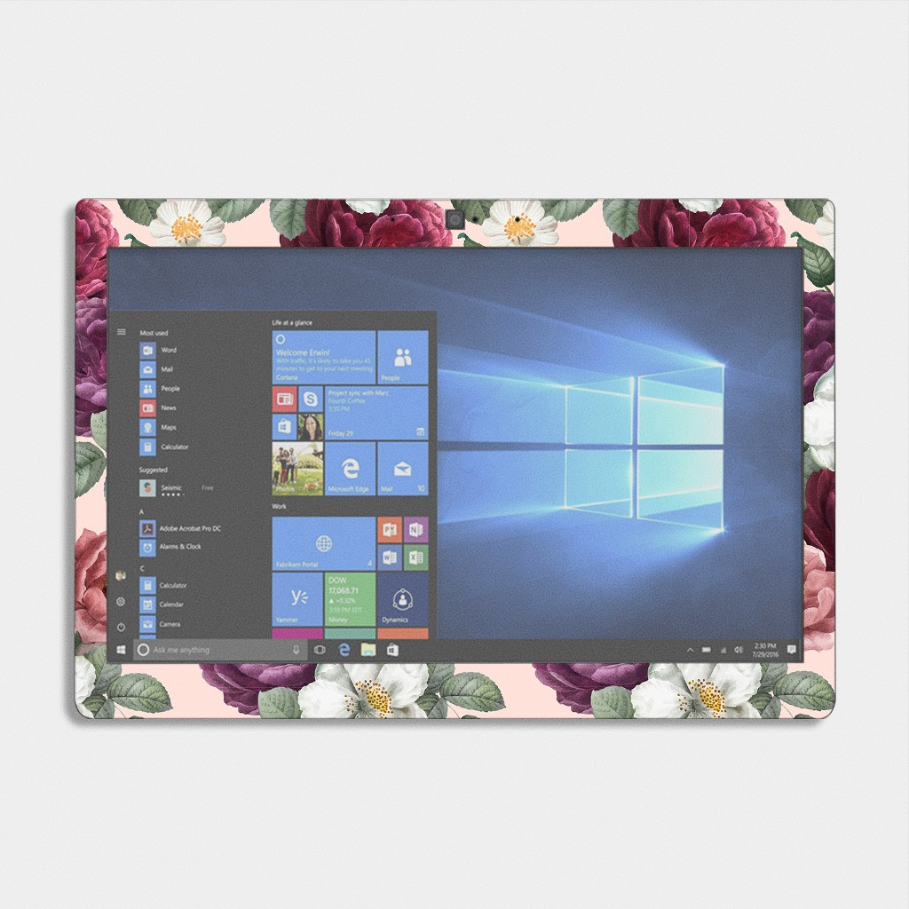 Bộ skin dán laptop mẫu Floral / Có mẫu decal dán cho tất cả các hãng máy tính