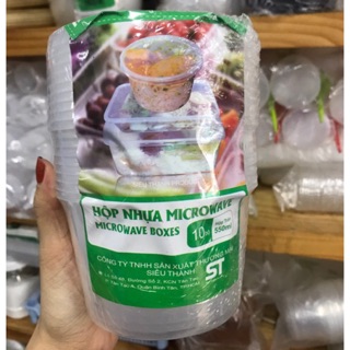 Bộ 10 hộp nhựa hình tròn 550ml