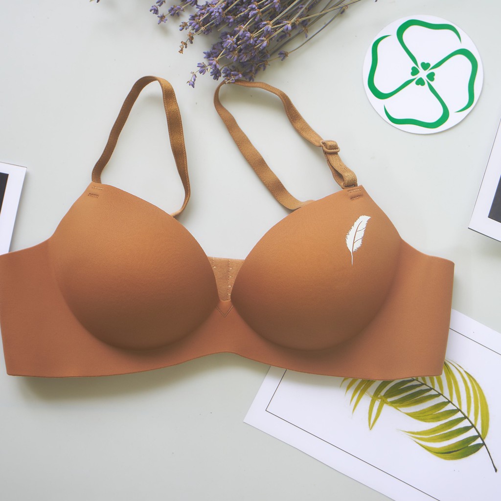Áo Ngực Không Gọng, Áo Lót Su Bàn Tay Nâng Ngực Họa Tiết Hình Chiếc Lá Hàng Cao cấp.