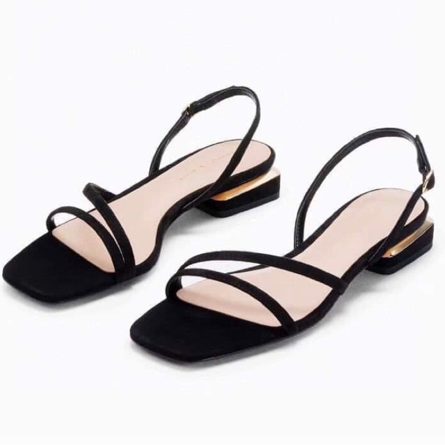 SANDAL CNK QUAI MẢNH ĐẾ BỌC ÁNH KIM 2P