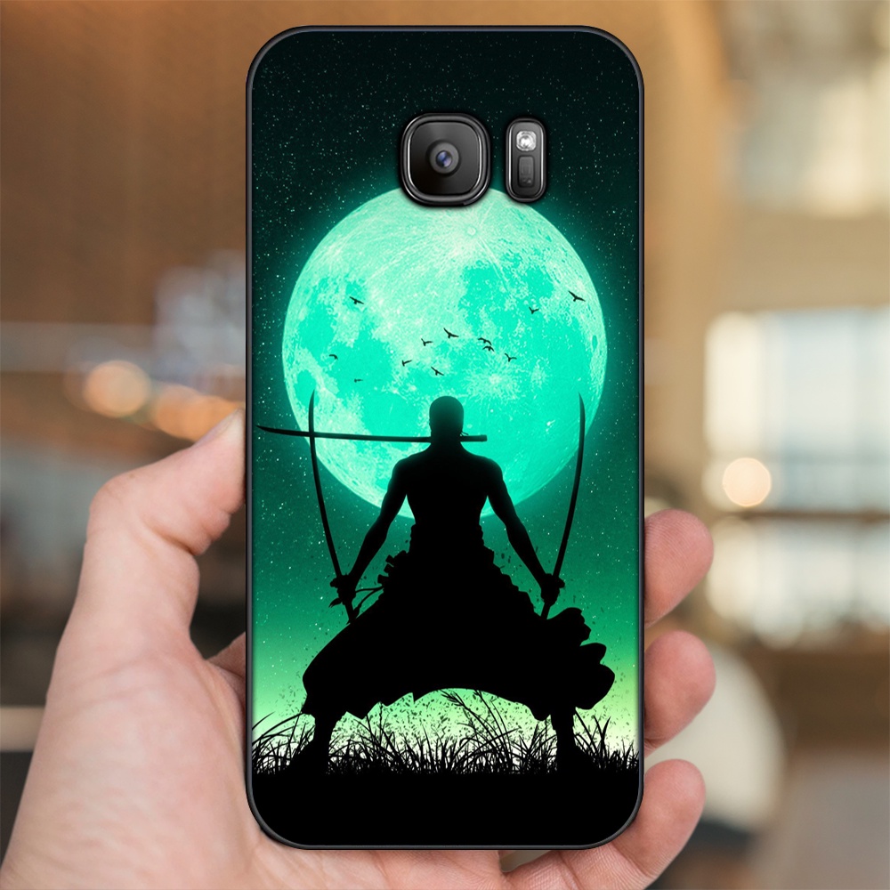 Ốp lưng Samsung S6, S6 Edge, S6 Edge Plus, S7, S7 Edge viền đen in hình Zoro One Piece