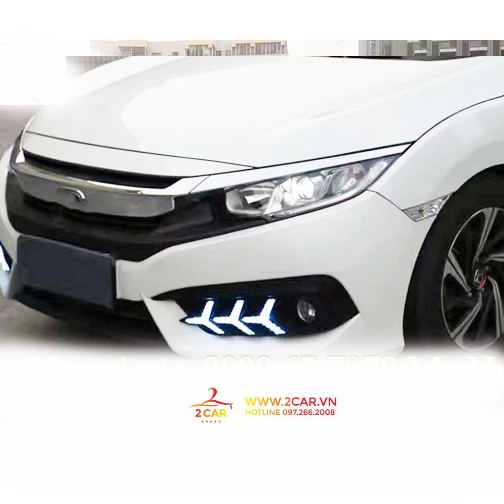 Độ đèn Led gầm xương cá phía trước HONDA CIVIC 2018 - 2020