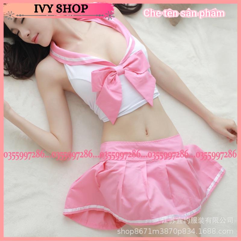 Bộ ngủ cosplay nữ sinh nhật bản sexy cổ  nơ hở lưng TT007 - Ivyshop Official | WebRaoVat - webraovat.net.vn