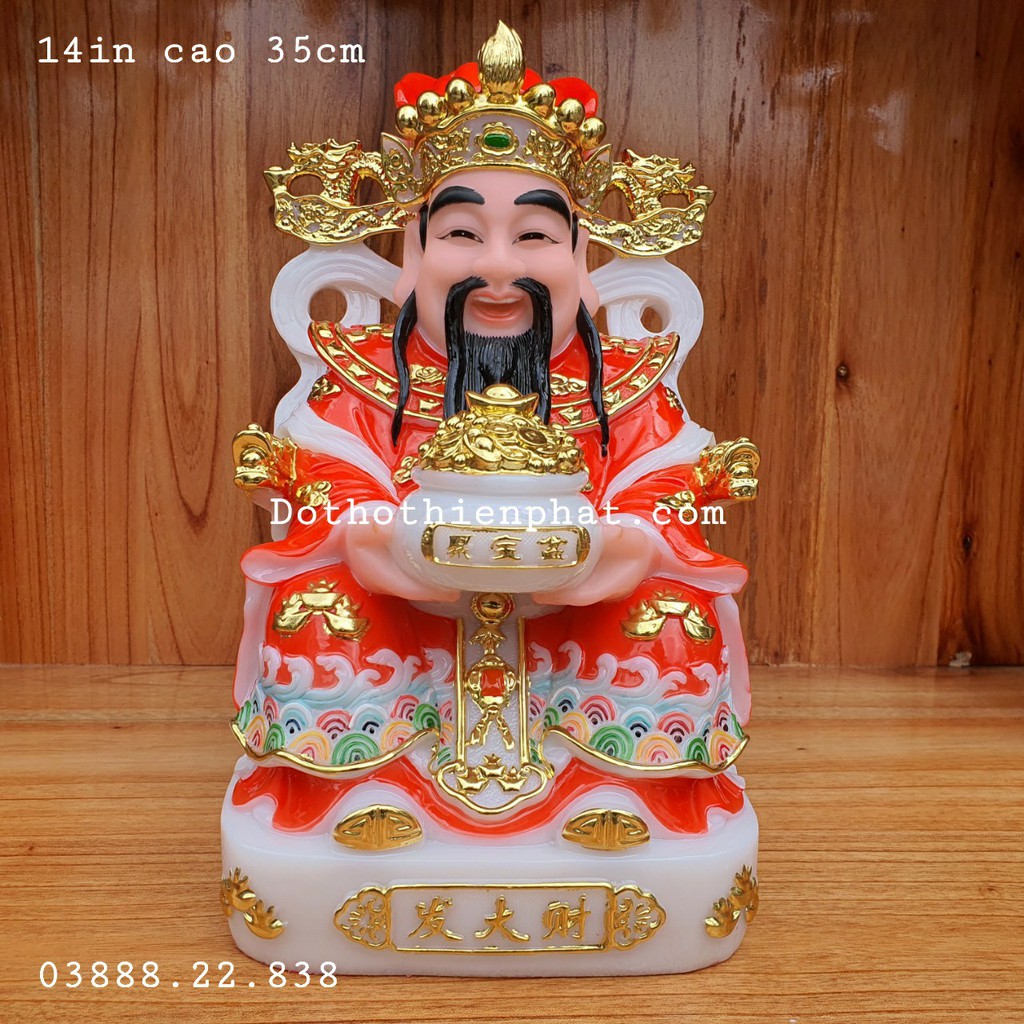 Ông thần tiền đá 14in cao 35 cm